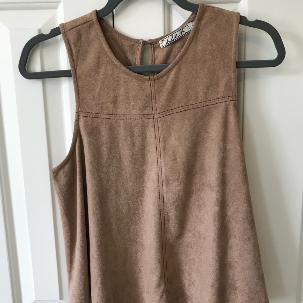 Light Brown, Suede Tank Top